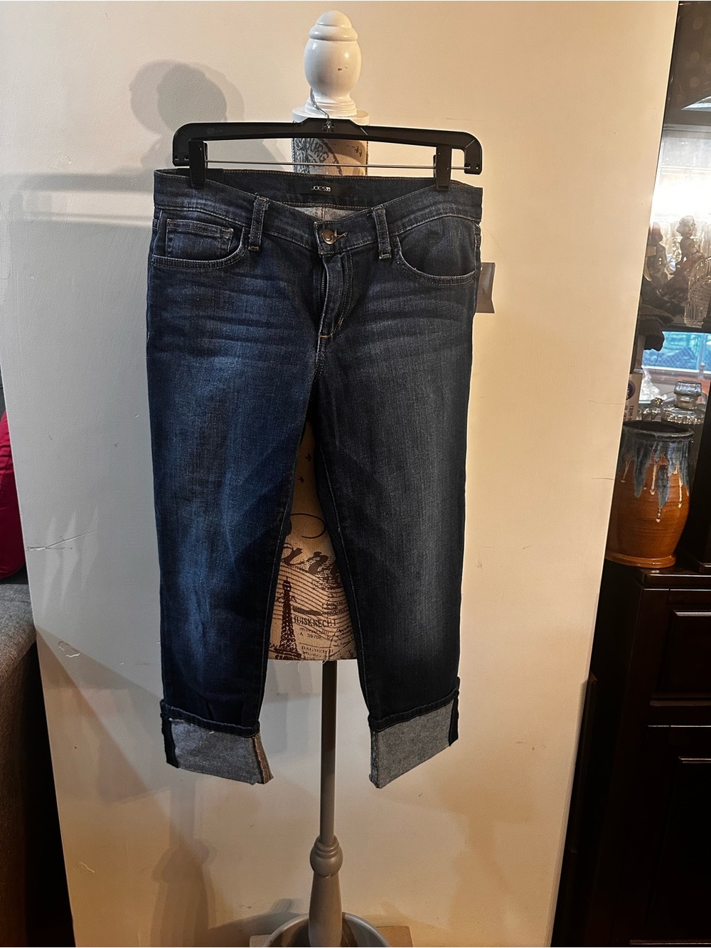 Joe's Jeans Dark Indigo Cuffed Ankle Jeans